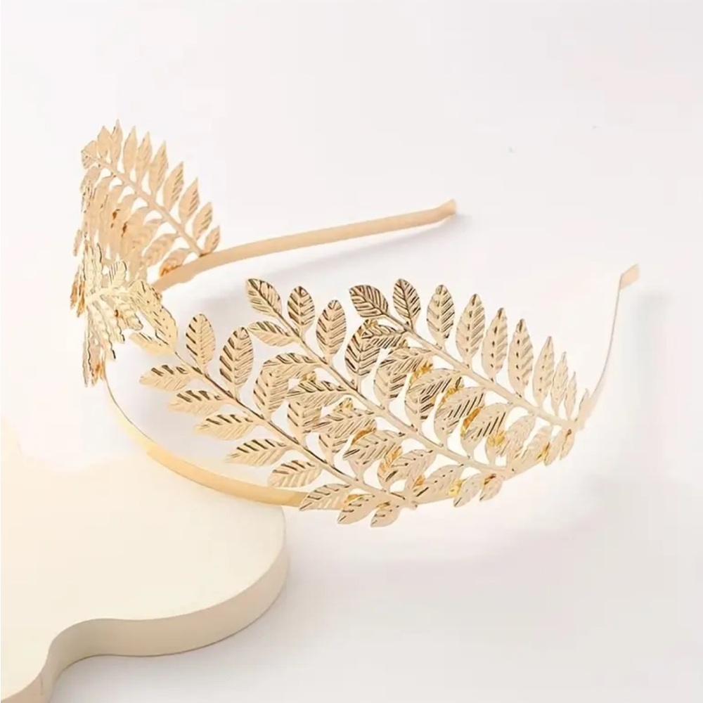 Elegant Gold Leaf Headband - Picture 2 of 4